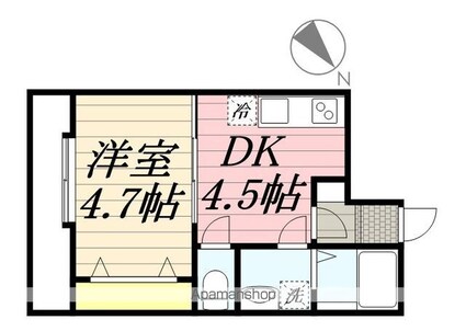 ＡＱＵＥ２４[1DK/23.05m2]の間取図