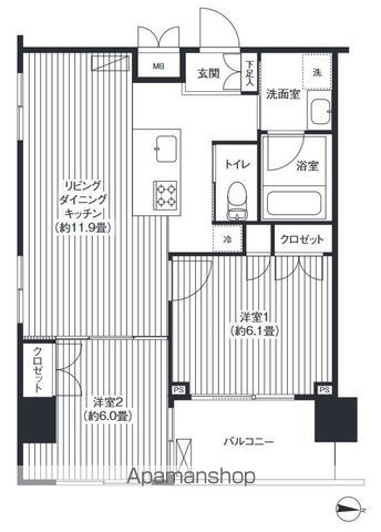 グランハイツ錦糸町の間取り写真