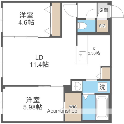 SーRESIDENCE琴似IIの間取り写真