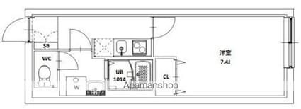 ＭＡＸＩＶ　ＣＩＴＹ大島[1K/25m2]の間取図