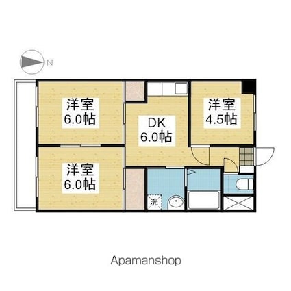 和泉パールハイツ[3DK/56m2]の間取図