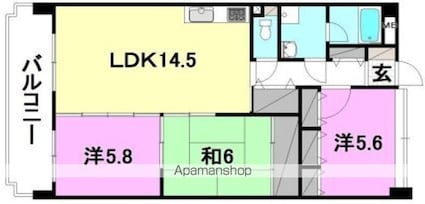 アルカンシエル[3LDK/69.57m2]の間取図