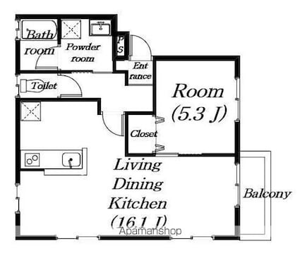 えすぺらんさ[1LDK/48m2]の間取図