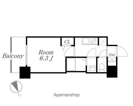 アドバンス名古屋シュテルン[1K/21.46m2]の間取図