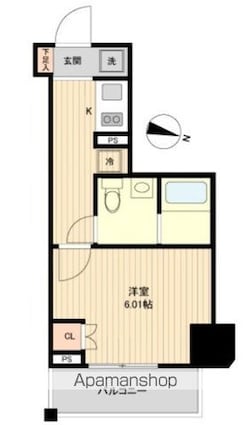 レノス新子安[1K/22.58m2]の間取図