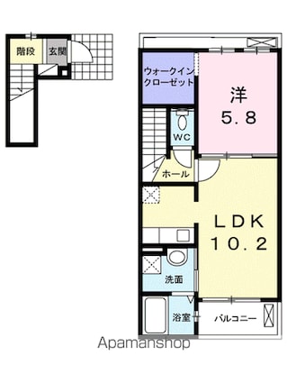 サージュ・フロレスタ[1LDK/43.8m2]の間取図
