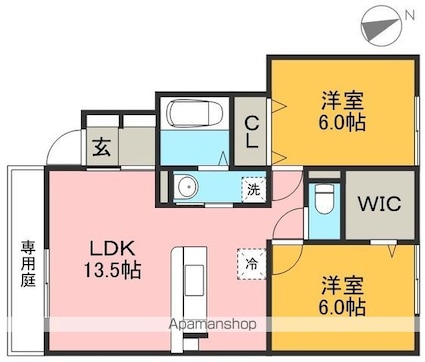 エトワール　Ⅰ棟[2LDK/59.24m2]の間取図
