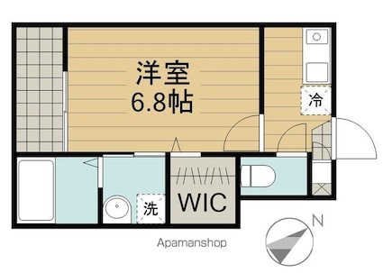 Ｆｏｒｅｓｔ　Ｐａｒｋ　Ｈｉｌｌｓ[1K/23.08m2]の間取図