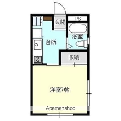 ラビハウス６[1K/23.18m2]の間取図