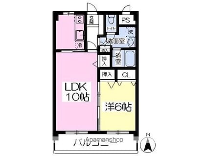 ペルメッソ[1LDK/46.75m2]の間取図