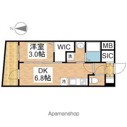 エステムコート名古屋上前津[1DK/27.03m2]の間取図