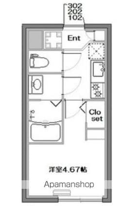 東京都中野区新井２丁目[1K/18m2]の間取図