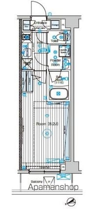 フュージョナル墨田[1K/25.41m2]の間取図