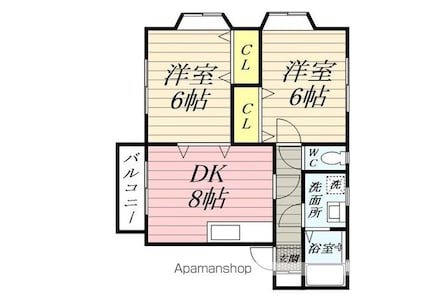 ツインパレスⅡ[2DK/47.1m2]の間取図