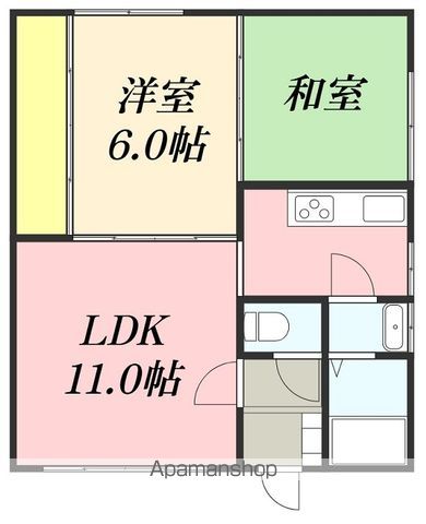 コーポ潤2の間取り写真