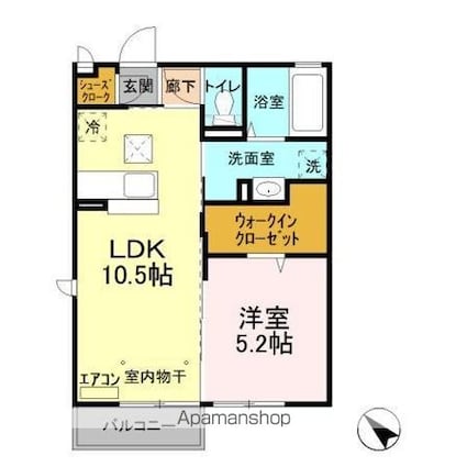 シャンテクレール　Ⅰ[1LDK/40.07m2]の間取図