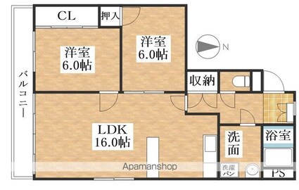 ＨＩハイツ[2LDK/60.03m2]の間取図