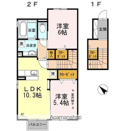 さくら荘[2LDK/60.29m2]の間取図
