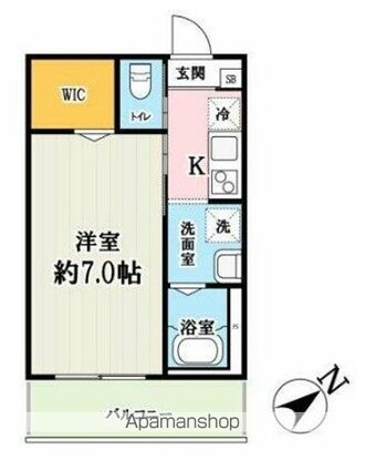 （仮称）キャメル柏の葉キャンパス７Ａ[1K/23.68m2]の間取図
