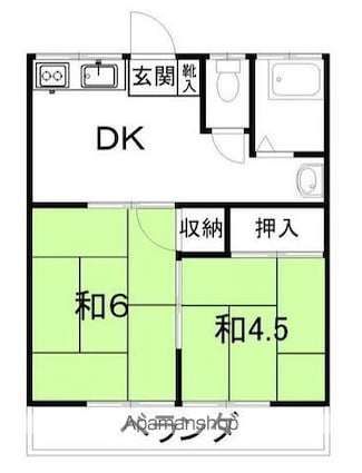 コーポ井上[2DK/34.7m2]の間取図