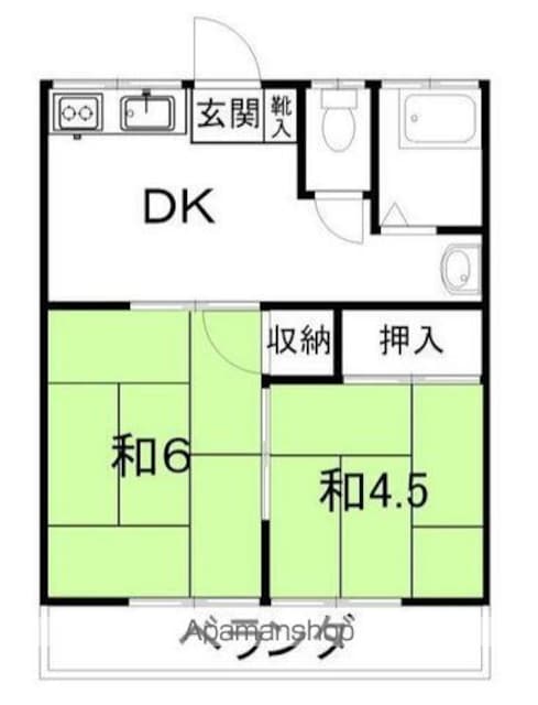 コーポ井上[2DK/34.7m2]の間取図