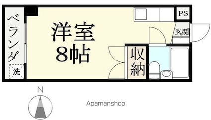 グランドシティ足羽．[1R/20.16m2]の間取図
