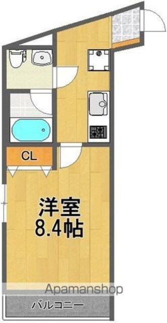 ピノ松戸新田[1K/26.58m2]の間取図