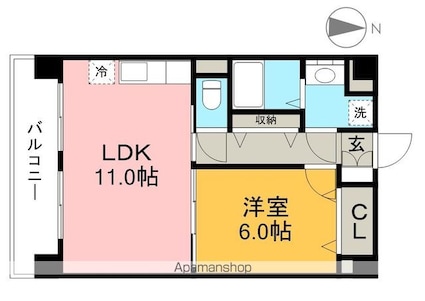 グランドール百石Ⅰ[1LDK/43.12m2]の間取図