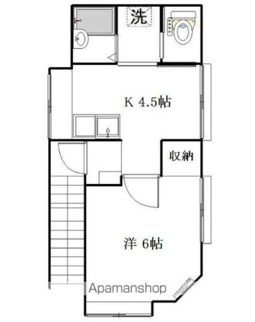 東京都世田谷区松原１丁目[1K/21.86m2]の間取図