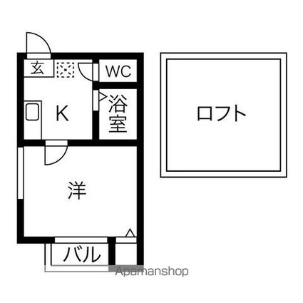 メゾンα[1K/18.97m2]の間取図
