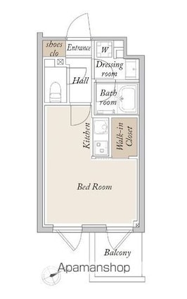 ＯＲＳＵＳ新江古田[1R/25.33m2]の間取図
