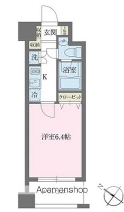 ＫＤＸレジデンス森下千歳[1K/21.28m2]の間取図