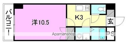 カサグランデ枝松[1K/33.95m2]の間取図