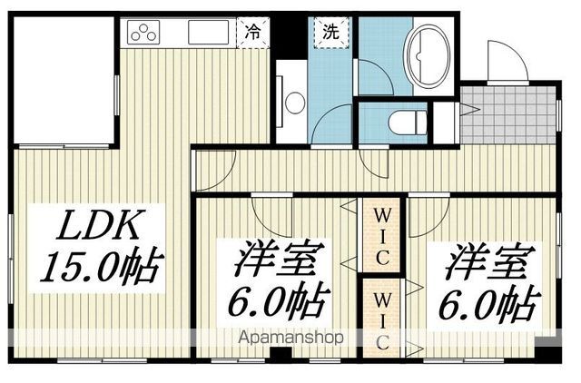 立川市羽衣町のマンションの間取り