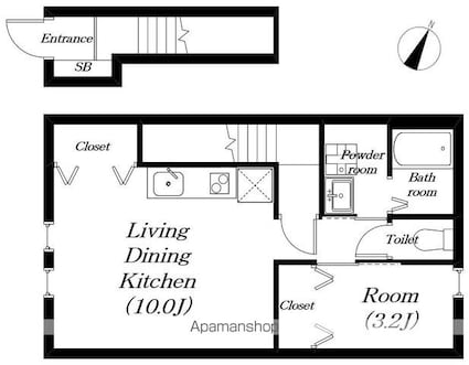 メゾンドアンジュ　Ａ棟[1LDK/43m2]の間取図