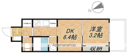 プレサンス大津京町ヴェリス[1DK/26.23m2]の間取図