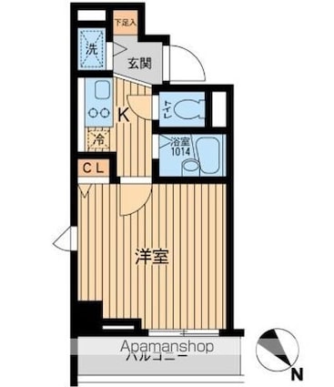 アーデン駒沢大学[1K/23.6m2]の間取図