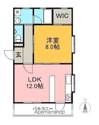 神泉ハイツ[1LDK/46.2m2]の間取図