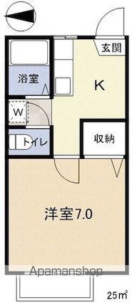 フレグランスアルプス[1K/24.75m2]の間取図