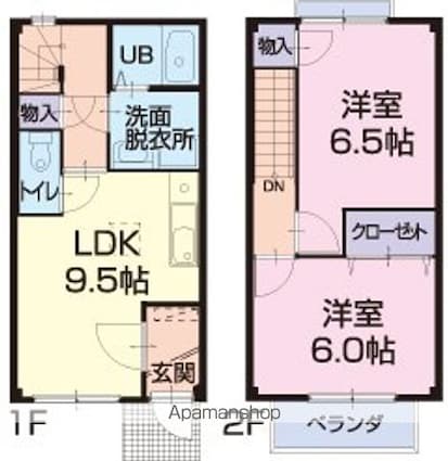 サンパレス白鳥[2LDK/53m2]の間取図