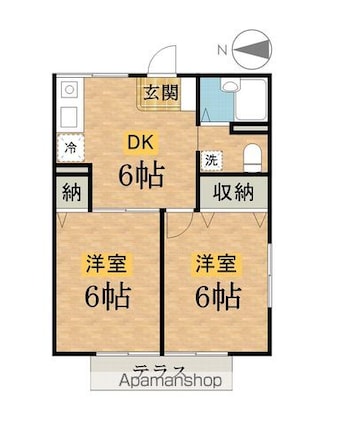東京都八王子市石川町[2DK/40.07m2]の間取図