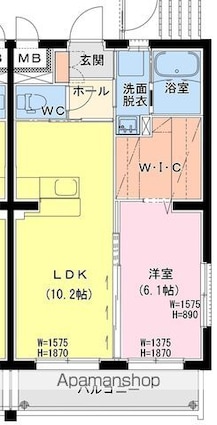 （仮称）日向・原町４丁目Ｙマンション[1LDK/41m2]の間取図