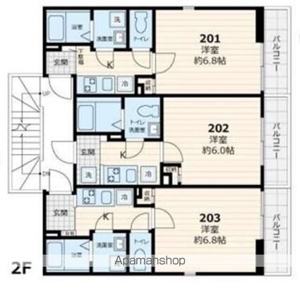 ヴィラ東高円寺[1K/21.73m2]の間取図