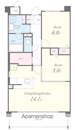 ダンデライオン[2LDK/57.6m2]の間取図