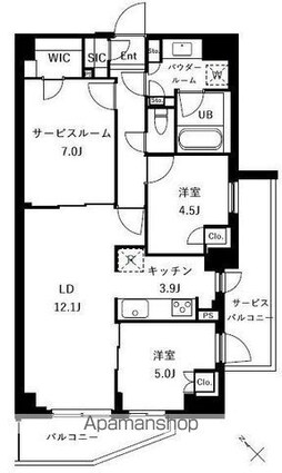 ザ・ケンジントン・レジデンスときわ台[3LDK/73.41m2]の間取図