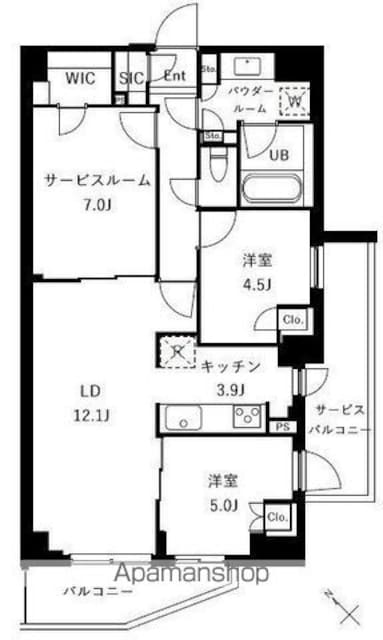 ザ・ケンジントン・レジデンスときわ台[3LDK/73.41m2]の間取図