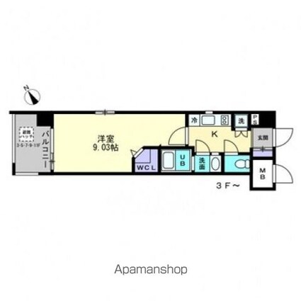 プレディアスタイル紙屋町[1K/28.68m2]の間取図