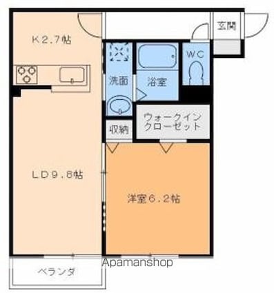 フィカーサ　カナハ[1DK/40.7m2]の間取図