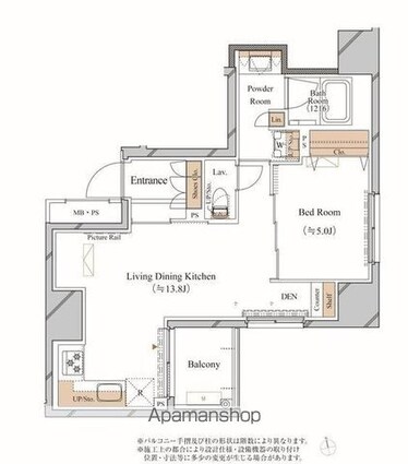 ブランシエスタ上野[1LDK/46.78m2]の間取図