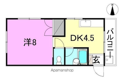 エンパイヤビル[1DK/26.64m2]の間取図